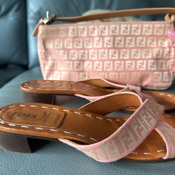 Fendi Pink and Brown Women's Sandals - Picture 2 of 7